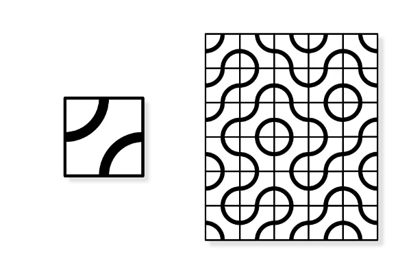 Truchet tile and a possible tiling